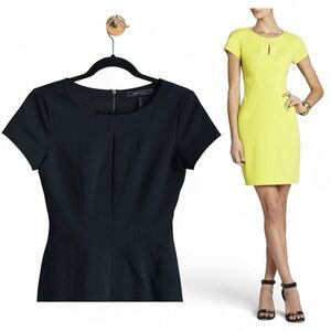 BCBGMaxAzria The Chloen Dress in Size XS Black slit neckline little black dress